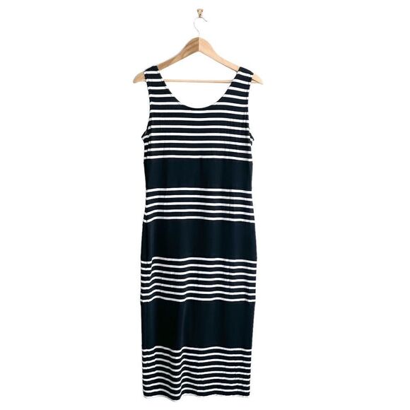 Joseph Ribkoff Womens Maxi Dress Stripes Sleeveless Black White Size 10 - Picture 2 of 8